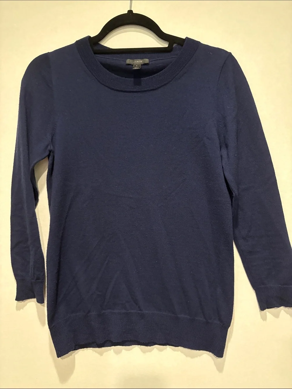 J. Crew - Women's Tippi Crewneck sweater, merino wool pullover.  Navy. Small